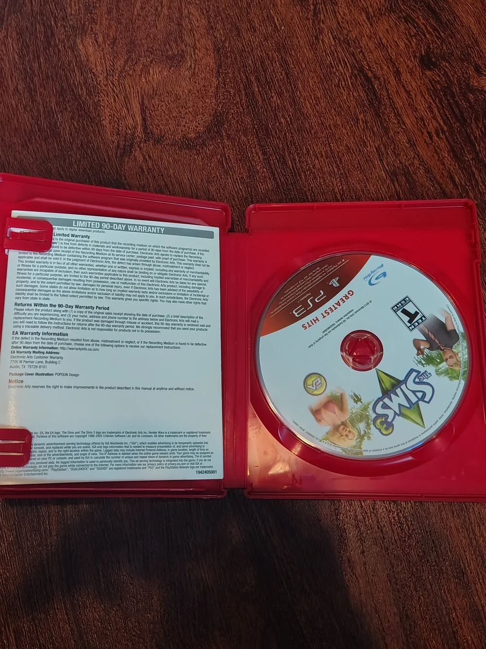 Sony PS3 The Sims 3 Greatest Hits — Red Case